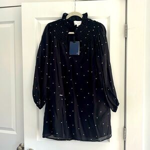 NWT Pomander Place (Tuckernuck) Taylor dress, black/white polka dots, sz M